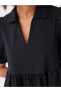 Фото #3 товара LCW Vision Gömlek Yaka Düz Kısa Kollu Poplin Kadın Elbise