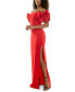 Фото #4 товара Juniors' Bow-Trim Off-The-Shoulder Gown