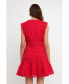 Women's Plunging Neck Lace Trim Dress