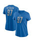 Women's Aidan Hutchinson Blue Detroit Lions Player Name and Number T-shirt