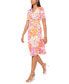 Petite Floral-Print Twist-Front Midi Dress Pink 617, P/M - фото #5