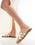 schuh Tierney flat sandals in gold leather