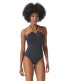 Фото #1 товара Vince Camuto 292776 Serengeti Shades Logo Ring Cutout Halter One-Piece Black 12