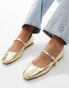 Фото #1 товара ASOS DESIGN Lottie Mary Jane ballet in gold