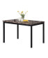 Noyes Metal Dining Table with Laminated Faux Marble Top, Black