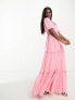 Anaya Bridesmaid tie back maxi dress in candy pink