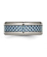 ფოტო #3 პროდუქტის Titanium Light Blue Carbon Fiber Inlay Wedding Band Ring