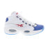 Фото #2 товара Reebok Question Mid Mens White Leather Lace Up Athletic Basketball Shoes