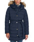 Фото #2 товара Women's Belted Faux-Fur-Trim Hooded Puffer Coat, Created for Macy's