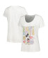 Фото #1 товара Women's Mickey Mouse White Mickey & Friends Groovy Scoop Neck T-shirt