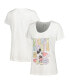 Women's Mickey Mouse White Mickey & Friends Groovy Scoop Neck T-shirt M - фото #1