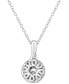 ფოტო #3 პროდუქტის Diamond Halo Pendant Necklace (1/2 ct. t.w.) in 14k White Gold