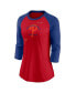 ფოტო #3 პროდუქტის Women's Red, Royal Philadelphia Phillies Next Up Tri-Blend Raglan 3/4-Sleeve T-shirt