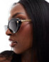 Фото #4 товара Versace metal slim cat eye sunglasses in black and gold