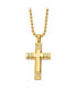 ფოტო #1 პროდუქტის Yellow IP-plated CZ Cross Pendant Ball Chain Necklace