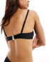 New Look ruched underwire balconette bra in black