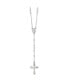 Фото #1 товара Diamond2Deal sterling Silver Polished Crucifix Rosary Pendant Necklace 18"