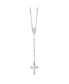 Diamond2Deal sterling Silver Polished Crucifix Rosary Pendant Necklace 18"