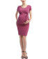 ფოტო #1 პროდუქტის Maternity Lana Belted Ruched Midi Dress