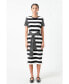 Women's Contrast Stripe Knit Midi Dress