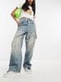 Фото #5 товара COLLUSION wide leg baggy jeans in light blue