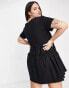 Фото #2 товара ASOS DESIGN Curve twill square neck mini corset dress with raw edge detail in black