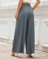 Women's Grey Tie Waist Wide Leg Jersey Pants Серый, Средний - фото #2