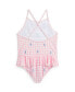Фото #2 товара Toddler and Little Girls Polo Pony Ruffled Round Neck One-Piece Swimsuit