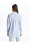 Çizgili Uzun Kollu Kadın Gömlek Tunik