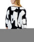 Фото #2 товара Women's Abstract Print 3/4-Sleeve Crewneck Sweater