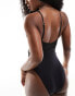 River Island high leg swimsuit in black