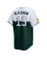 Фото #3 товара Men's Charlie Blackmon White, Forest Green Colorado Rockies City Connect Replica Player Jersey