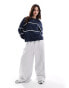 Pieces Sport Core sweatshirt with piping detail in blue and white BLAU, M - EU 38 - фото #3