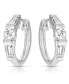 ფოტო #2 პროდუქტის Sterling Silver Cubic Zirconia White Gold Plated Circle Shape Earrings