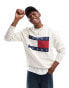 Tommy Jeans large flag logo sweatshirt in off white weiß, XS - EU 44 - фото #1