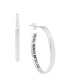 ფოტო #1 პროდუქტის And Now This Polished "Do All Things With Love" Message C-Hoop Earring in Silver Plate