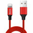 Фото #1 товара Kabel przewód w materiałowym oplocie USB - iPhone Lightning 1.8m - czerwony