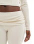 Simmi fine knit rib fold over leggings co-ord in cream