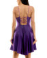 Фото #2 товара Juniors' Plunge-Neck Lace-Up Skater Dress