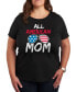 ფოტო #1 პროდუქტის Trendy Plus Size All American Mom USA Graphic T-Shirt