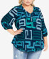 Фото #1 товара Plus Size Meila Zip Print V-neck Top