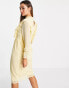 Vila midi dress with frill detail in yellow - YELLOW