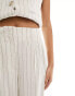 Фото #2 товара ASOS DESIGN high waist seam detail trousers with linen in stripe