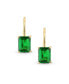 ფოტო #4 პროდუქტის Traditional 4.50 CTW Gemstone Emerald Cut Drop Earrings For Women Hinge Lever Back Yellow Gold Plated .925 Sterling Silver