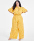 Фото #4 товара Блузка Nina Parker в стиле «Trendy Plus Size» с укороченной длиной и узловой отделкой, созданная для Macy's
