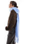 Фото #4 товара Pieces super soft tassel scarf in hydrangea blue