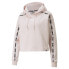 Puma Power Tape Cropped Pullover Hoodie Womens Pink Casual Outerwear 84909316