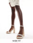 Фото #1 товара Glamorous Wide Fit braided espdrille heeled sandals in cream