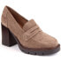 Vinceza W JAN235B suede shoes with a high heel and platform, beige