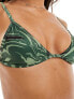 Фото #3 товара Weekday Sway triangle bikini top with wave print in green exclusive to ASOS